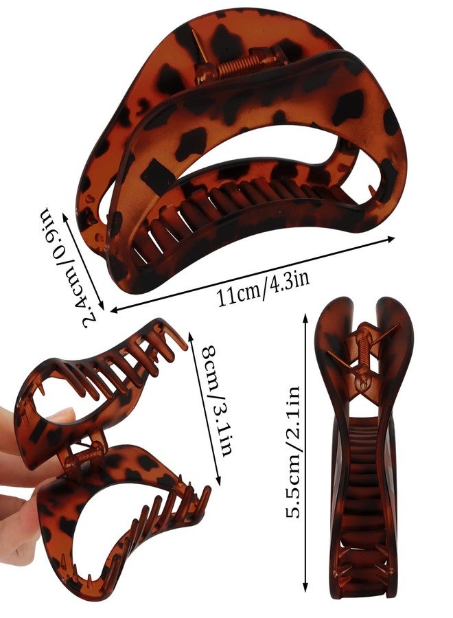 ACO-UINT Large French Hair Clips 3PCS Strong Hold Tortoise Claw Clips for Women Thick Hair Accessories No-slip Clips - Image 2